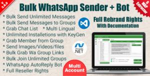 WaSender Bulk WhatsApp Sender + Group Sender + WhatsApp Auto Reply Bot (V3.6.0)