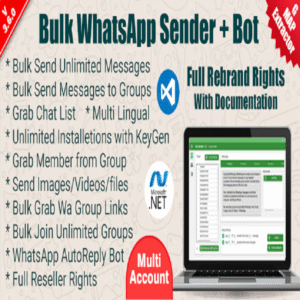 WaSender Bulk WhatsApp Sender + Group Sender + WhatsApp Auto Reply Bot (V3.6.0)